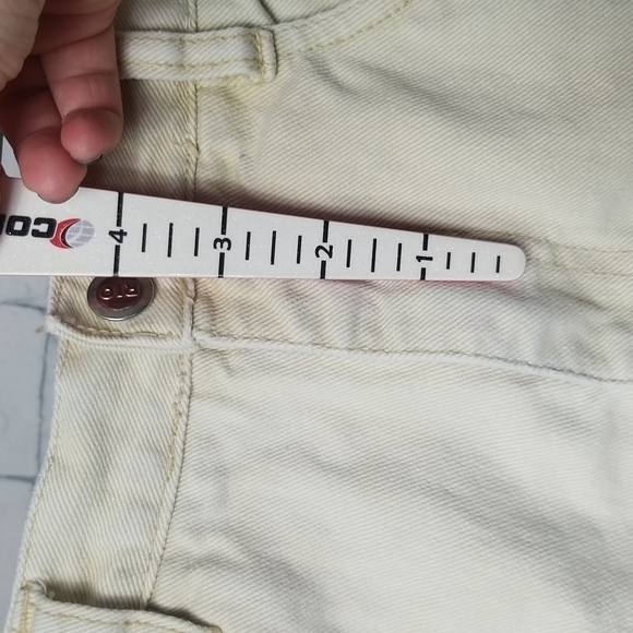 RIO Stephen Mardon SZ 11 JRS  Shorts Cream 90's Distressed High Waist Denim VTG - Picture 2 of 13